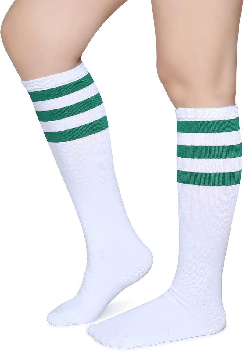 Pareberry Triple Stripes Soft Cotton Knee High Tube Socks for Men and Women - Image 1